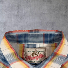 Load image into Gallery viewer, Vintage Wrangler Western Cowboy Multi Check Long Sleeve Popper Shirt
