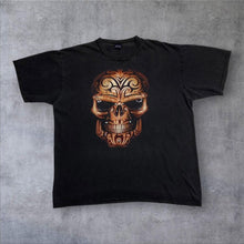 Load image into Gallery viewer, Vintage D-Art Gothic Horror Tribal Tattoo Skull Graphic T-Shirt
