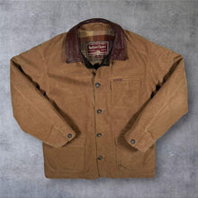 Load image into Gallery viewer, Vintage Marlboro Classics Leather Collar Brown Cotton Heavy Check Lined Chore Jacket
