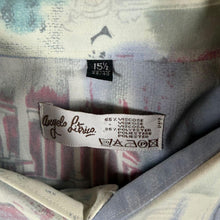 Load image into Gallery viewer, Vintage 90s Angelo Litrico Crazy Print Shirt M Pastel Abstract Viscose 39/40
