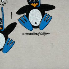 Load image into Gallery viewer, Vintage 1985 Santa Cruz T Shirt Adin California Penguin Diving Single Stitch 80s
