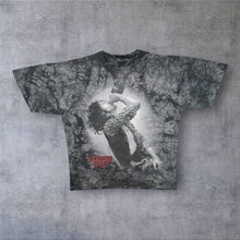 Load image into Gallery viewer, Vintage Liquid Blue (2005) Jimmy Page Music Band Grey Black Tie Dye Cotton T-Shirt
