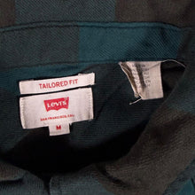 Load image into Gallery viewer, Levi's Western Shirt Women's M Green Black Buffalo Check Pearl Snap Tailored Fit
