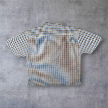 Load image into Gallery viewer, Hackett London Blue Brown White Check Cotton Short Sleeve Shirt
