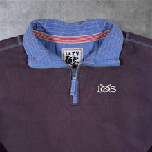 Load image into Gallery viewer, Lazy Jacks Embroidered Mini Logo Nautical Faded Navy Blue Cotton 1/4 Zip Sweatshirt
