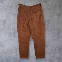 Load image into Gallery viewer, Vintage Copacabana Brown Suede Leather Trousers W31 L29 High Waist 80s 90s
