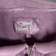Load image into Gallery viewer, Vintage Weird Fish Quarter Zip Polo Shirt Large Washed Purple Fish Logo
