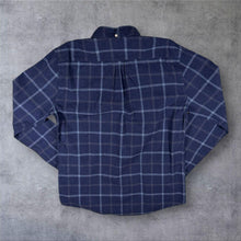 Load image into Gallery viewer, Barbour Tattersall Shirt M Navy Blue Tailored Fit 100% Cotton Long Sleeve Mens
