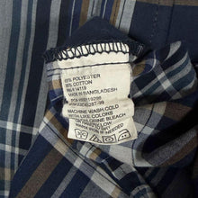 Load image into Gallery viewer, Vintage Plains "Tall Man" Western Cowboy Navy Blue Multi Check Long Sleeve Popper Shirt
