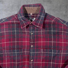 Load image into Gallery viewer, Vintage Angelo Litrico Red Grey Plaid Check Lumberjack Long Sleeve Flannel Shirt
