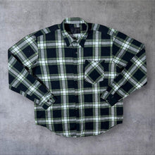 Load image into Gallery viewer, Vintage Faoyun Plaid Flannel Shirt Mens Large Green Black Check 90s Grunge
