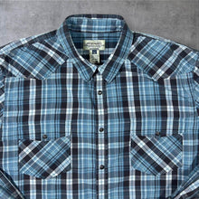 Load image into Gallery viewer, American Rag Western Style Plaid Check Popper Long Sleeve Cotton Shirt
