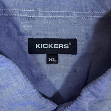 Load image into Gallery viewer, Kickers Mens Blue Oxford Shirt XL Short Sleeve Button Down Casual Retro
