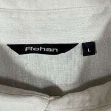 Load image into Gallery viewer, Rohan Maroc Shirt Mens L White Linen Blend Short Sleeve Travel Safari Pockets
