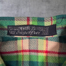 Load image into Gallery viewer, Vintage Mens Green Plaid Flannel Shirt Cotton Viscose 90s Grunge Outdoor Check M L
