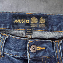 Load image into Gallery viewer, Musto Men's Size 36 Regular Fit Dark Wash Blue Denim Jeans
