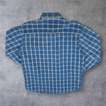 Load image into Gallery viewer, Vintage Falmer Jeanswear Shirt Blue Check Y2K Denim Look Workwear Long Sleeve
