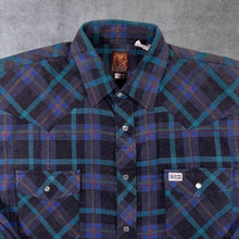 Load image into Gallery viewer, Vintage Kodiak Western Multi Plaid Check Long Sleeve Popper Flannel Shirt
