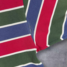 Load image into Gallery viewer, Vintage 90s Tommy Hilfiger Polo Shirt L Striped Crest Logo Red Green Navy
