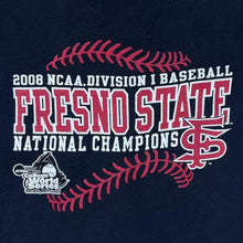 Load image into Gallery viewer, Champion Fresno State "National Champions 2008" College Graphic Navy Blue T-Shirt
