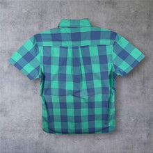 Load image into Gallery viewer, Tommy Hilfiger "Custom Fit" Blue Check Cotton Short Sleeve Button-Down Shirt
