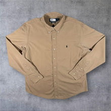 Load image into Gallery viewer, Vintage Polo Ralph Lauren "Custom Fit" Brown Beige Cotton Button-Down Long Sleeve Shirt
