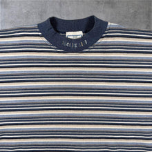 Load image into Gallery viewer, Vintage 90's The Sweater Shop Embroidered Collar Spellout Striped Cotton T-Shirt

