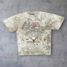 Load image into Gallery viewer, Vintage Liquid Blue (2001) Native American Graphic Beige Brown Tie Dye T-Shirt
