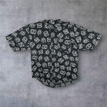 Load image into Gallery viewer, Vintage 90's Fashion Report Crazy Abstract Patterned Short Sleeve Shirt
