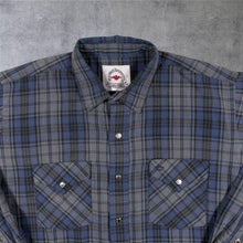 Load image into Gallery viewer, Vintage Mid-West Garment Co. Western Cowboy Check Long Sleeve Popper Shirt
