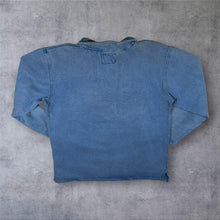 Load image into Gallery viewer, Early 00's Weird Fish Embroidered Mini Logo Faded Blue 1/4 Zip Pullover Sweatshirt
