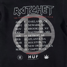Load image into Gallery viewer, HUF Ratchet North American Dirtbag Tour Sweatshirt Medium Black Skate Graphic
