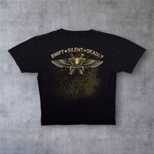Load image into Gallery viewer, Early 00's US Marines "First To Fight" Military Graphic Black Cotton T-Shirt
