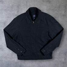 Load image into Gallery viewer, GAP Mens Medium Bomber Jacket Navy Blue Linen Cotton Blend Zip Up
