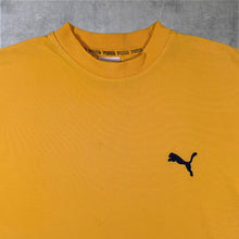 Load image into Gallery viewer, Vintage 90's Puma Embroidered Mini Logo Yellow Short Sleeve Cotton Blend T-Shirt
