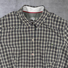 Load image into Gallery viewer, Lacoste Mini Logo Black White Multi Check Long Sleeve Cotton Blouse Shirt
