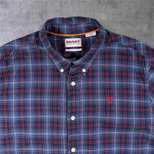 Load image into Gallery viewer, Timberland Regular Fit Blue Red Navy Check Cotton Long Sleeve Button-Down Shirt
