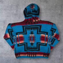 Load image into Gallery viewer, Vintage Tejidos Rumiñahui Native American Aztec Pattern Blanket Zip Hoodie
