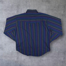 Load image into Gallery viewer, Vintage Outlaw Western Wear Cowboy Multi Striped Long Sleeve Popper Shirt
