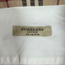 Load image into Gallery viewer, Burberry London Shirt Mens 42 Large White Slim Fit Nova Check Collar
