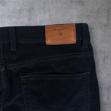 Load image into Gallery viewer, GANT Tyler Slightly Lower Waist Regular Fit Straight Leg Black Corduroy Trousers
