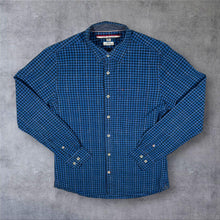 Load image into Gallery viewer, Tommy Hilfiger "Custom Fit" Blue Navy Check Long Sleeve Cotton Shirt
