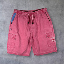 Load image into Gallery viewer, Vintage D.E.A.L. Deal Mens L Cargo Shorts Red Washed Cotton Baggy Y2K Utility Drawstring
