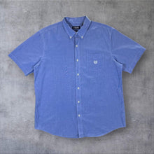 Load image into Gallery viewer, Early 00's Chaps Embroidered Mini Crest Logo Micro Check Short Sleeve Button-Up Cotton Shirt
