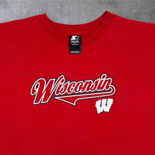 Load image into Gallery viewer, Vintage Starter NCAA Wisconsin Badgers College Logo Spellout Graphic Red T-Shirt
