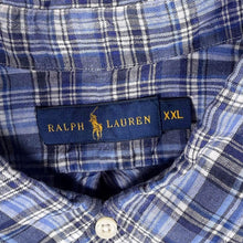 Load image into Gallery viewer, Ralph Lauren Mens XXL 100% Linen Shirt Blue Plaid Check Button Down Pony
