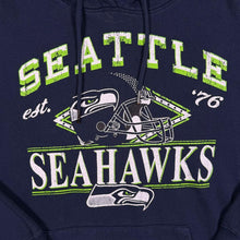 Load image into Gallery viewer, NFL Team Apparel Seattle Seahawks Football Graphic Navy Blue Hoodie
