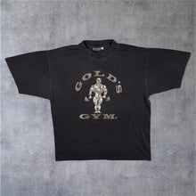 Load image into Gallery viewer, Early 00's Gold's Gym Classic Logo Graphic Black Cotton Short Sleeve T-Shirt
