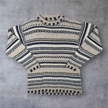 Load image into Gallery viewer, Vintage Highland Glen Jumper 5 L Cotton Linen Made Scotland Geometric Mock Neck
