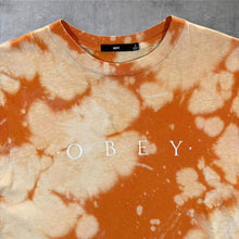 Load image into Gallery viewer, Obey Classic Skater Big Logo Spellout Graphic Orange Tie Dye T-Shirt
